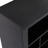 Modern 24-Cubby Shoe Cabinet, Sleek Design with Curved Base, Versatile Sideboard for Hallway, Bedroom, Living Room, Black(m-9)