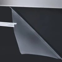 Modern TV Stand for TVs Up to 70'' with 2 Tempered Glass Shelves, LED Lights, High Gloss Entertainment Center, 61" L x 17" W x 19" H, Black(m-12)