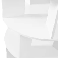 360° Spinning Shoe Cabinet with 5 Grids Per Layer, Adjustable 7-Tier Rotating Shoe Rack Tower, for Living Room, 23.5" L x 23.5" W x 65" H, White(m-9)