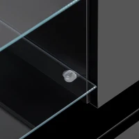 Vinsetto 71" TV Stand for 75" TV with Media Storage Cabinets, 16-Color RGB LED Lights, Modern High Gloss Entertainment Center, Black(m-11)