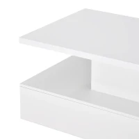 Vinsetto Modern Industrial Design Coffee Table with LED Lighting, 16 Colors with Remote Control, Easy Assembly, 47" L x 23.5" W x 18" H, White(m-12)