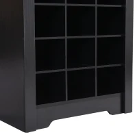 Contemporary Shoe Cabinet with Multiple Storage Capacity, Free Standing Tall Cabinet for Hallway or Bedroom, 24.5" L x 13" W x 74" H, Black(m-10)