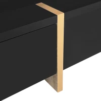 Vinsetto Modern High Gloss Coffee Table with 4 Drawers, Multi-Storage Square Cocktail Tea Table with Wood Grain Legs, 31.5''x31.5'', Black(m-10)