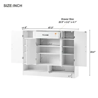 Sleek and Modern Shoe Cabinet with Adjustable Shelves, Minimalist Shoe Storage Organizer, Space-Saving Design, 47.5" L x 12" W x 39.5" H, White(m-3)