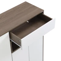Vinsetto 2-in-1 Shoe Storage Bench & Cabinet, Multi-functional Shoe Rack with Padded Seat and Adjustable Shelves, 55.5" L x 14" W x 43.5" H, White(m-10)