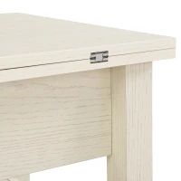 Vinsetto Lift Top Coffee Table with Multi-Functional Open Shelves, Modern Lift Tabletop Dining Table for Living Room, 42" L x 40" W x 25.5" H, Ivory(m-12)
