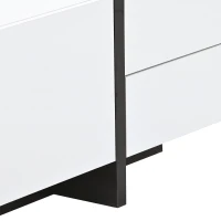 Vinsetto Modern TV Stand Console Table with High Gloss UV Surface, Contemporary TV Stand for TVs Up to 80", 2 Drawers and 3 Cabinets, White(m-11)