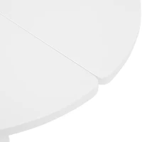 Round Petal-Shaped Coffee Table with Thick Legs and Sleek Edges, Minimalist Design, 39.5" Diameter, Easy Assembly, White(m-11)