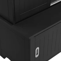 Vinsetto Multifunctional Hall Tree with Storage Bench, Hallway Shoe Cabinet with Shelves, Mudroom Coat Storage with Hanging Hooks for Entryways, Black(m-9)