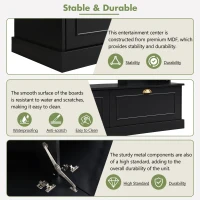 Modern Large Wall Unit Entertainment Center with Bookshelves for TVs Up to 78", 4-in-1 TV Stand with Cabinets, Open Shelves, Black(m-8)