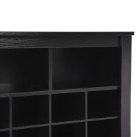 Modern 24-Cubby Shoe Cabinet, Sleek Design with Curved Base, Versatile Sideboard for Hallway, Bedroom, Living Room, Black(m-11)