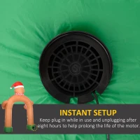 Outsunny 9.2' Inflatable Gingerbread Man Arch w/ White LED Lights, Blow-Up Outdoor Display for Party(m-6)