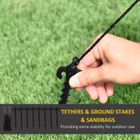 Outsunny 7.9' Inflatable Branch Hand Snowman w/ Rotating Colorful LED Light, Blow-Up Outdoor Display for Party(m-7)