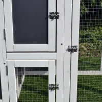 PawHut 63" Chicken Coop Wooden Chicken House Rabbit Hutch Poultry Cage Hen Pen Backyard PC Roof with Run Box(m-9)