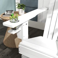 Outsunny Oversized Adirondack Chair, Outdoor Fire Pit and Porch Seating, Classic Log Lounge w/ Built-in Cupholder, White(m-13)