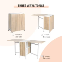 HOMCOM Multi-use Space Saving Folding Dining Table with Hideaway Shelves for Kitchen, Dining, Study and Office(m-7)