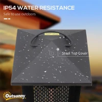 Outsunny Small Patio Heater, 1500W Electric Infrared Outdoor Heater with IP54 Safety Rating & Tip-Over Protection, Silent Design, Handle & Burn Shield, Black(m-6)