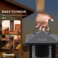 Outsunny Small Patio Heater, 1500W Electric Infrared Outdoor Heater with IP54 Safety Rating & Tip-Over Protection, Silent Design, Handle & Burn Shield, Black(m-7)