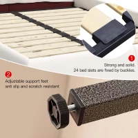 King Size Upholstered Platform Bed with Special Shaped Velvet Headboard, Solid Wood Frame, 97.5" L x 93" W x 42" H, Cream(m-9)