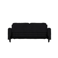 66" Hydraulic Convertible Sleeper Sofa with Storage and 2 Soft Pillows, Tufted Button Upholstered Loveseat, 66" L x 35.5" W x 35" H, Black(m-11)