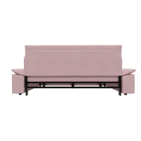 70" 3-in-1 Convertible Sleeper Sofa with 2 Soft Pillows, Multi-Functional Velvet Loveseat Bed, 70" L x 33" W x 36" H, Pink(m-12)