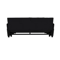 64" 3-in-1 Convertible Sleeper Sofa with Side Storage, Multi-Functional Velvet Loveseat, 64" L x 33.5" W x 36" H, Black(m-11)