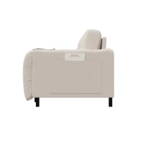 66" Hydraulic Convertible Sleeper with Storage and 2 Pillows, Tufted Button Upholstered Velvet Loveseat, 66" L x 35.5" W x 35" H, Beige(m-13)