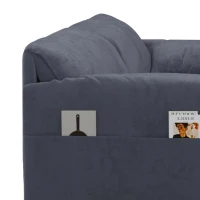 64" 3-in-1 Convertible Sleeper Sofa with Side Storage, Multi-Functional Velvet Loveseat Bed, 64" L x 33.5" W x 36" H, Grey(m-11)