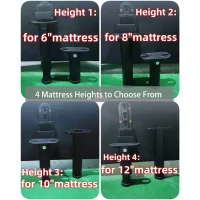 Queen Size Upholstered Bed with Oversized Padded Backrest, Solid Wood Frame, Adjustable Mattress Heights, 96.5" L x 70" W x 43.5" H, Black(m-5)