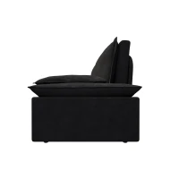 70" 3-in-1 Convertible Sleeper Sofa with 2 Soft Pillows, Multi-Functional Velvet Loveseat Bed, 70" L x 33" W x 36" H, Black(m-13)