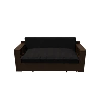 3-in-1 Convertible Sofa Bed with Pull Out Bed and Hidden Office Desk, Modern Velvet Loveseat Couch, 52.5" L x 30.5" W x 33" H, Black(m-13)