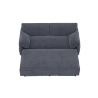 64" 3-in-1 Convertible Sleeper Sofa with Side Storage, Multi-Functional Velvet Loveseat Bed, 64" L x 33.5" W x 36" H, Grey(m-12)