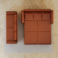 94" 3-in-1 Convertible Sleeper Sofa with Nailhead Trim & Rolled Arm, Chesterfield Sofa, Multi-Functional, 94" L x 35.5" W x 38.5" H, Light Brown(m-8)