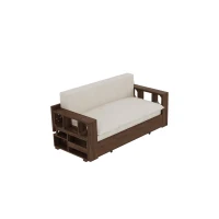 3-in-1 Convertible Sofa Bed with Pull Out Bed and Hidden Office Desk, Modern Velvet Loveseat Couch , 52.5" L x 30.5" W x 33" H, Beige(m-2)