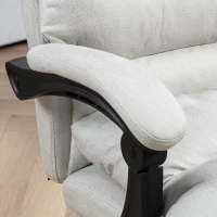 Vinsetto Microfibre Massage Office Chair, Heated Reclining Chair with Footrest, Double-tier Padding, Swivel Wheels, Light Gray(m-8)