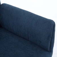 Modern Height Adjustable 360° Armchair with Ergonomic Design, Corduroy Office Desk Chair with Gold Base, 25" L x 23.5" W x 38.5" H, Blue(m-6)