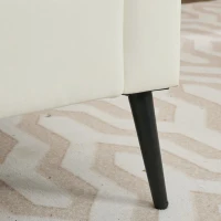 Leather Upholstered Sofa Chair of Nordic Retro Light Luxury for Living Room and Bedroom, Single Casual Sofa, 31.5" L x 26" W x 31.5" H, Cream White(m-8)