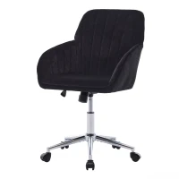 Adjustable Ergonomic Swivel Chair with Memory Foam Cushion and Lumbar Support, Office Chair with Silver Base, 25" L x 23" W x 38" H, Black(m-10)