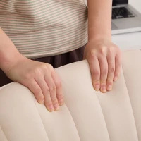 Adjustable Swivel Chair with Memory Foam Cushion and Lumbar Support, Ergonomic Office Chair with Silver Base, 25" L x 23" W x 38" H, khaki(m-6)