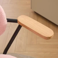 Height Adjustable Computer Chair with 360° Rotating Wheels, Ergonomic Backrest Support and Armrests, 26.5" L x 22" W x 33.5" H, Pink(m-8)