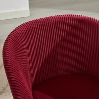Modern Velvet Dining Chair with Armrests, Cushioned Bucket Seat, Ergonomic Design, 23" L x 22" W x 30" H, Wine Red(m-7)