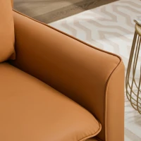 Leather Upholstered Sofa of Nordic Retro Light Luxury for Living Room and Bedroom, Single Casual Sofa, 31.5" L x 26" W x 31.5" H, Brown(m-7)