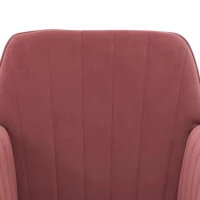 Ergonomic Adjustable Swivel Chair with Velvet Cushion and Lumbar Support, Office Chair with Golden Base, 25" L x 23" W x 38" H, Rose Red(m-6)