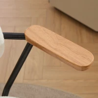 Height Adjustable Computer Chair with 360° Rotating Wheels, Ergonomic Backrest and Armrests, 26.5" L x 22" W x 33.5" H, White(m-8)