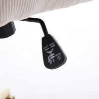 Modern Height Adjustable 360° Armchair with Ergonomic Design, Corduroy Office Desk Chair with Gold Base, 25" L x 23.5" W x 38.5" H, Creamy White(m-8)