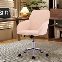Adjustable Swivel Chair with Memory Foam Cushion and Lumbar Support, Ergonomic Office Chair with Silver Base, 25" L x 23" W x 38" H, khaki(m-4)