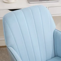 Adjustable Swivel Chair with Memory Foam Cushion and Lumbar Support, Ergonomic Office Chair with Silver Base, 25" L x 23" W x 38" H, Baby Blue(m-7)