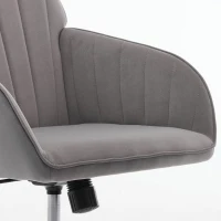 Adjustable Swivel Chair with Memory Foam Cushion and Lumbar Support, Ergonomic Office Chair with Silver Base, 25" L x 23" W x 38" H, Gray(m-8)
