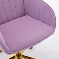 Adjustable Ergonomic Swivel Chair with Golden Base and Lumbar Support, Office Chair with Memory Foam Cushion, 25" L x 23" W x 38" H, Lilac(m-8)