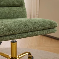 Armless Office Chair with Wheels and Fabric Cushions, Adjustable Height and Tilt, Ergonomic Design, 22" L x 21.5" W x 41" H, Green(m-8)